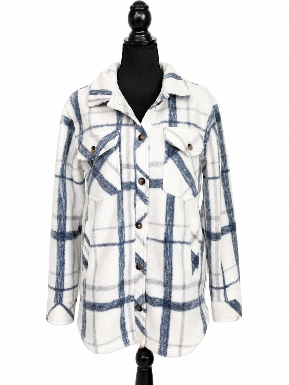 Altar’d State Plaid Oversized Shacket Women’s Size XS Cozy Casual Grandmacore